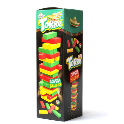 Игра настольная Torre mini падающая башня Десятое королевство 04215